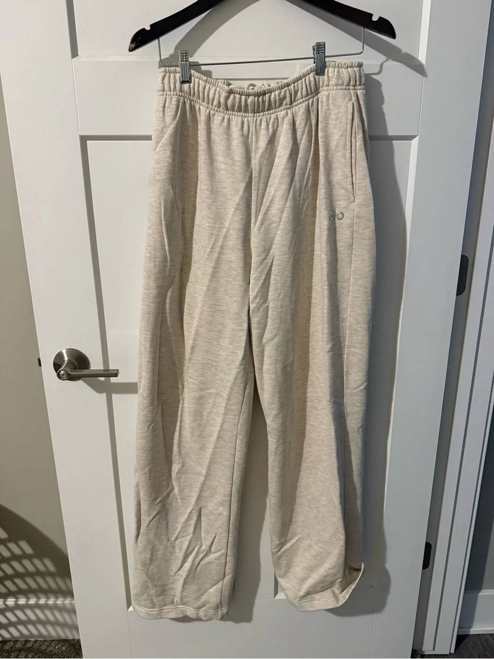 ALO Yoga oatmeal heather  Wide-Leg Lounge Pants
